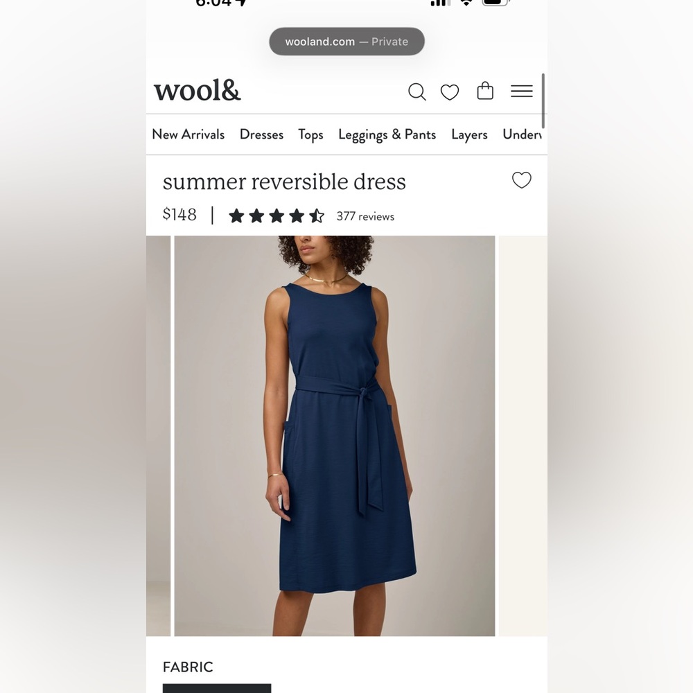Wool&  -Summer Midi Dress SizeXS Marine Blue